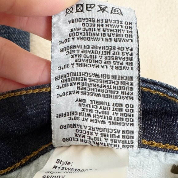 R13 Skinny High Rise Jeans Dark Indigo Made in Italy Women’s 29 - Picture 7 of 16